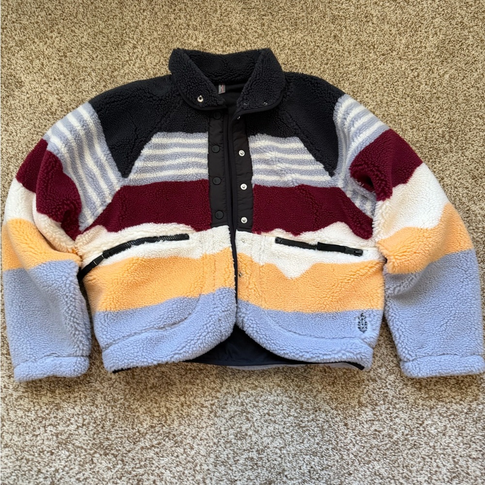 Free People Hit The Slopes Printed Fleece Jacket